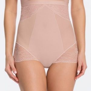 Spanx on lace high waist brief vintage rose